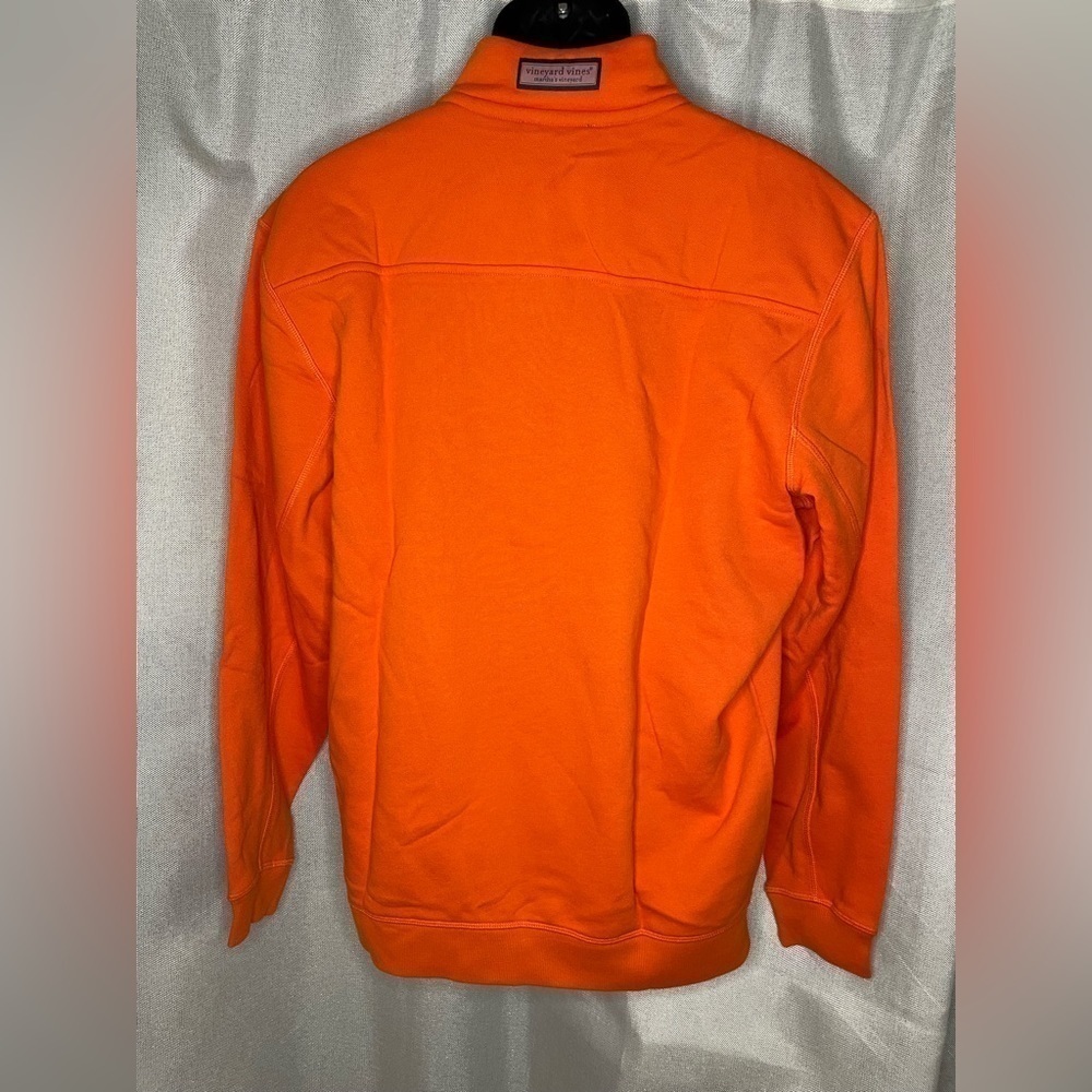 NWT Vineyard Vines Shep Shirt Men's Medium 1/4 Zip Pullover Sweatshirt Orange   - Picture 4 of 11